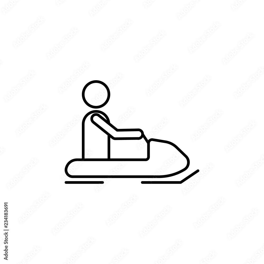 Poster snowmobile sign icon. element of navigation sign icon. thin line icon for website design and develop