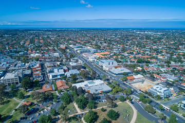 Oakleigh suburb residential area - aerial view