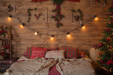 Beautiful decorated christmas room
