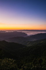 Fototapeta na wymiar landscape Mountain with sunset in Nan Thailand