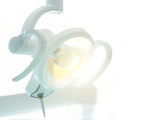 Close up of shining dental lamp