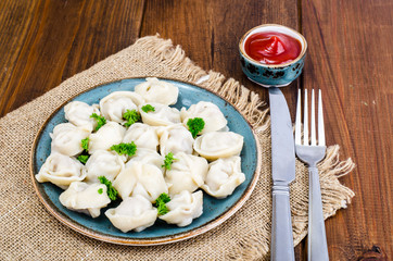Boiled meat ravioli