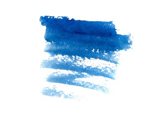 watercolor blue spot on white isolated background