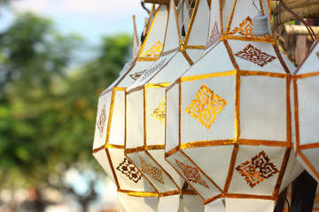 paper lamp in the street