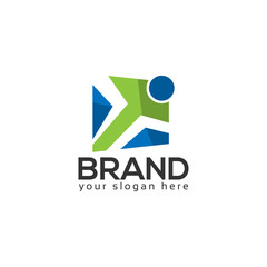 Human Logo Design Vector, Vector illustration on white background.