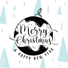 Merry Christmas typography.