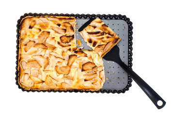 Apple pie in rectangular baking dish