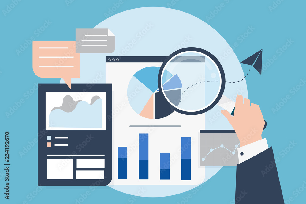 Poster business performance analysis with graphs