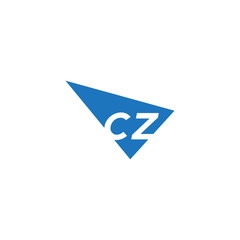 initial two letter cz negative space triangle logo