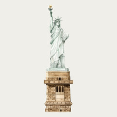 Obraz premium The Statue of Liberty watercolor illustration