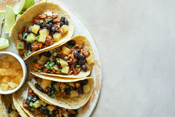 Homemade vegan taco food photography