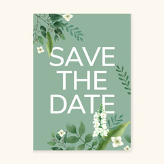 Invitation card with a green theme