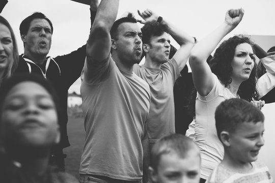 Group of people are protesting