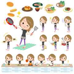 Short hair women Sportswear_cooking