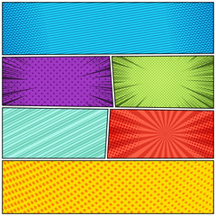 Comic book page colorful template