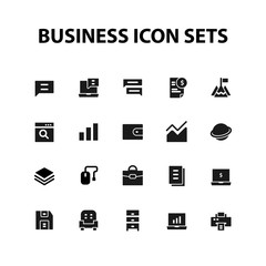 Business icon Sets Solid Vector