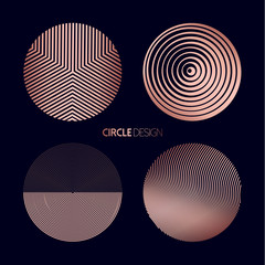 Modern circle shape set in copper color