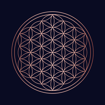 Sacred Geometry Copper Mandala Circle Design