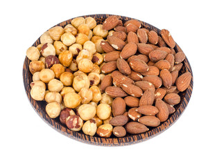 Mix of nuts on white background