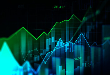 Stock market or forex trading graph in graphic concept suitable for financial investment or Economic trends business idea and all art work design. Abstract finance background