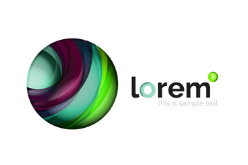 Geometric abstract business icon template, smooth shape