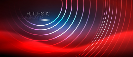 Neon glowing circles background