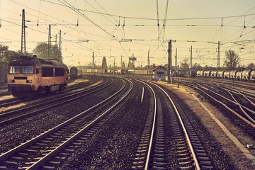 Fototapeta na wymiar Railway Station Tracks