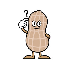 Cartoon Confused Peanut Character