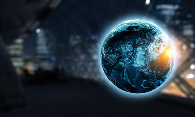 International business concept. Mized media