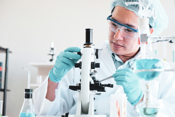 Scientists working in the laboratory