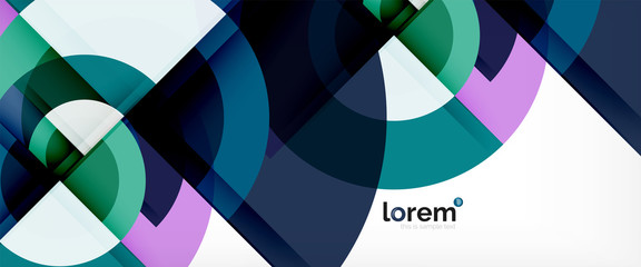 Obraz premium Modern geometric circles abstract background, colorful round shapes with shadow effects