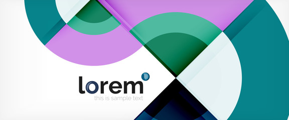 Obraz premium Modern geometric circles abstract background, colorful round shapes with shadow effects