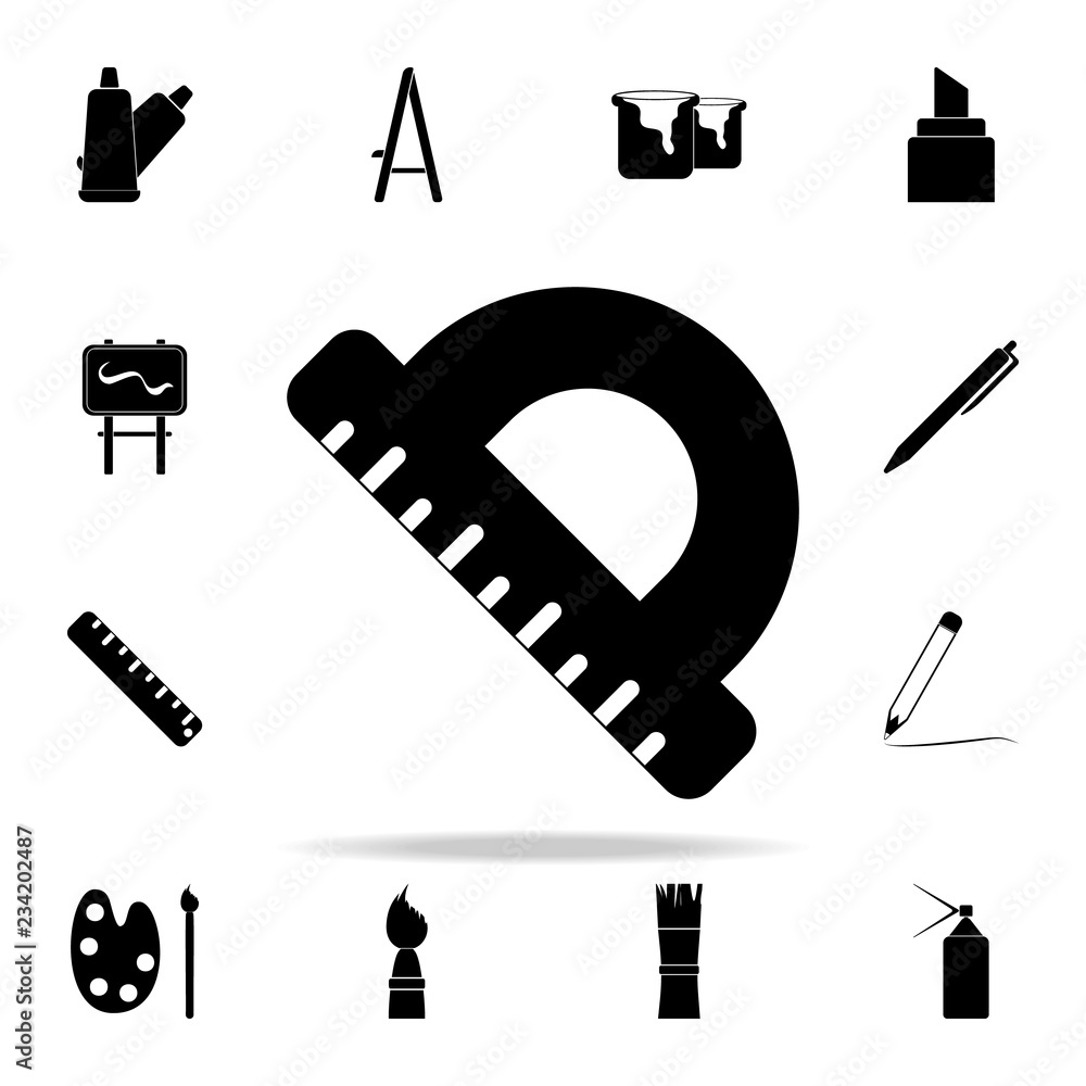 Poster protractor icon. art and painting icons universal set for web and mobile