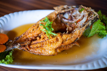 deep fried fish with fish sauce