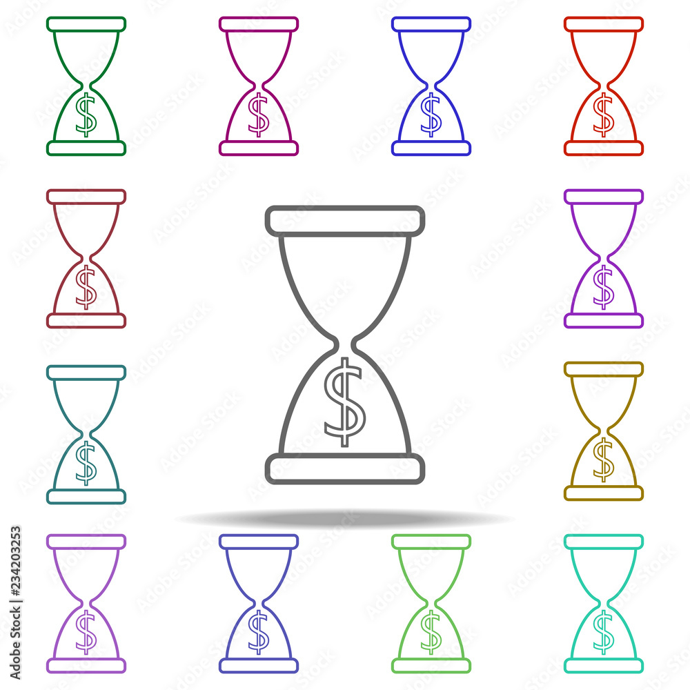 Poster hourglass line icon. elements of bank in multi color style icons. simple icon for websites, web desi