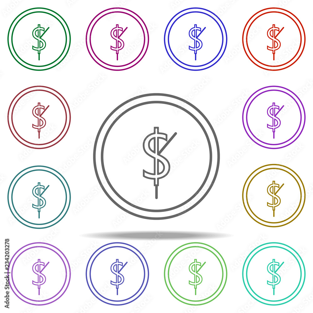 Poster time is money line icon. elements of bank in multi color style icons. simple icon for websites, web 