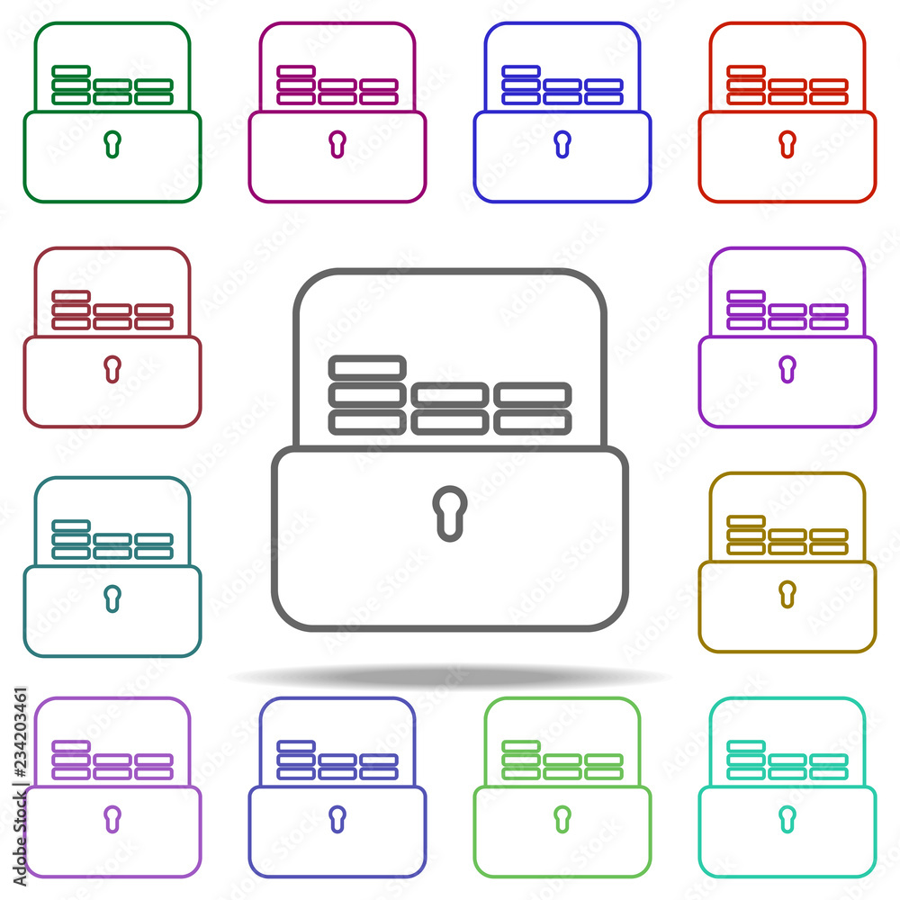 Poster filing cabinets line icon. elements of bank in multi color style icons. simple icon for websites, we