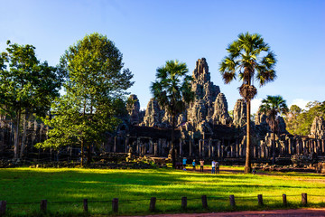 Fototapeta na wymiar Ruin stone Ancient Bayon Temple in Cambodia