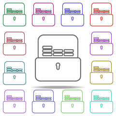Obraz premium Filing Cabinets line icon. Elements of Bank in multi color style icons. Simple icon for websites, web design, mobile app, info graphics