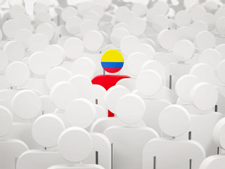 Man with flag of colombia in a crowd