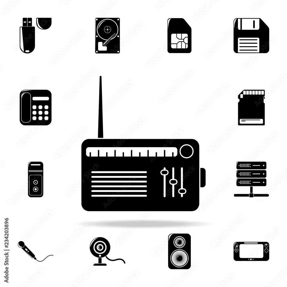 Poster radio player icon. technology icons universal set for web and mobile