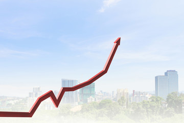 Fototapeta premium Business growth and progress. Mixed media