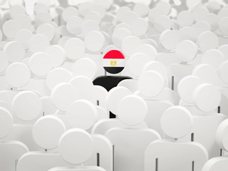 Man with flag of egypt in a crowd