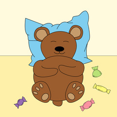 Bear in cartoon style. Cute vector illustration