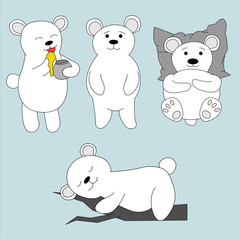 Bear in cartoon style. Cute vector illustration