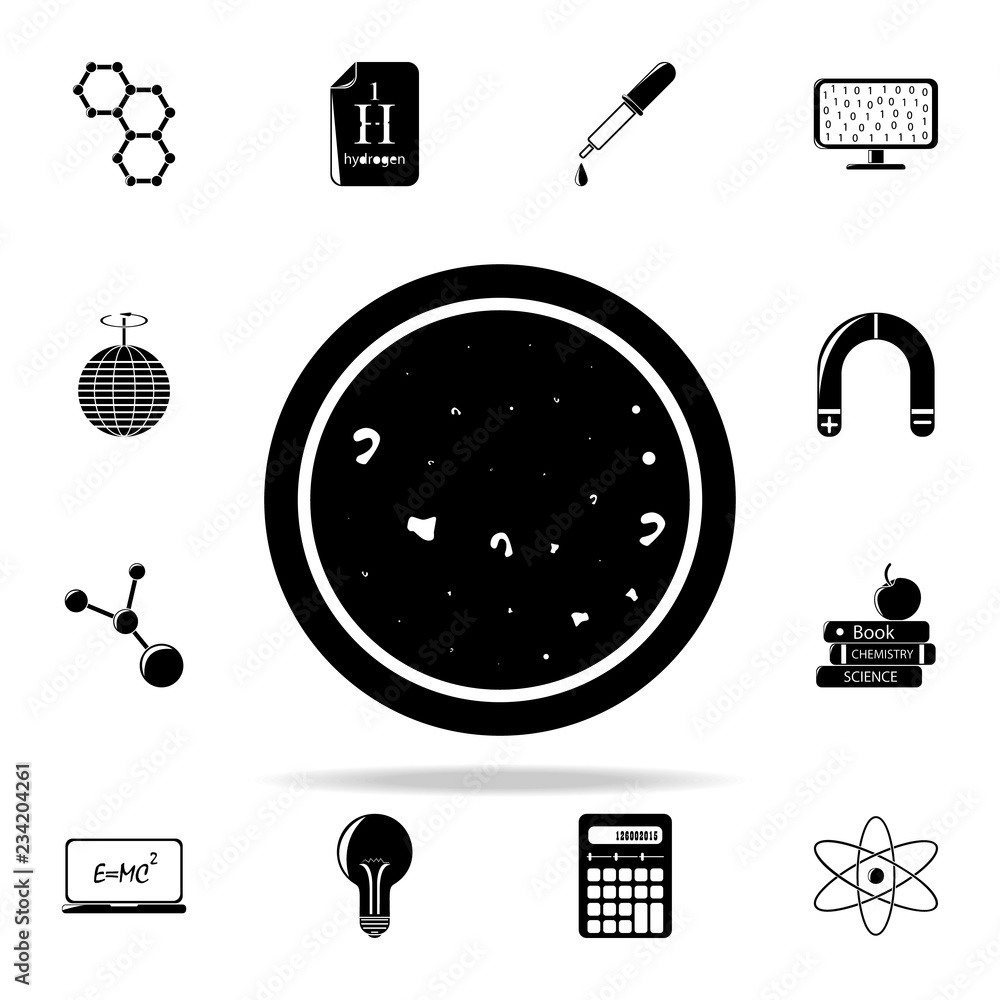 Poster microscope sample icon. the science icons universal set for web and mobile