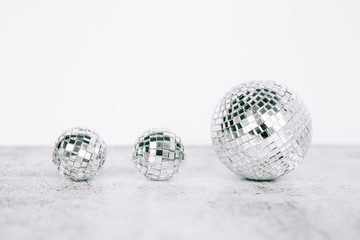 Silver Mirrored Disco Ball Christmas Ornaments