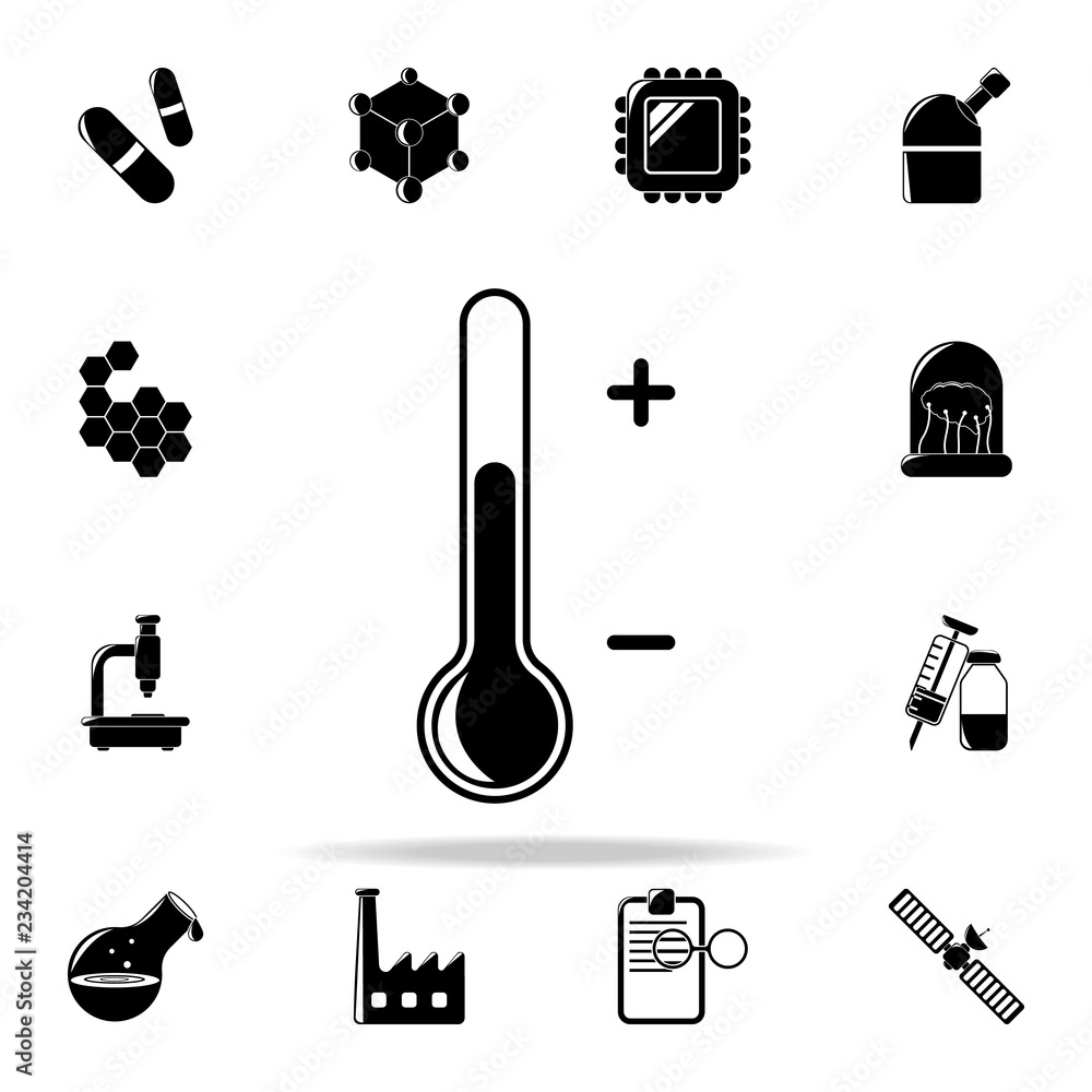 Poster thermometer icon. the science icons universal set for web and mobile