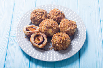 Traditional Austrian plum dumplings
