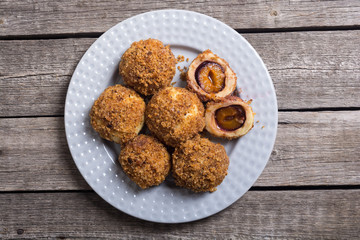Traditional Austrian plum dumplings